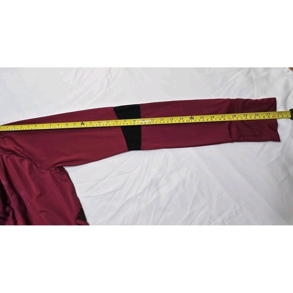 Harley Davidson Womens Performance/Activewear Long Sleeve XL Top Maroon Black - Picture 11 of 16